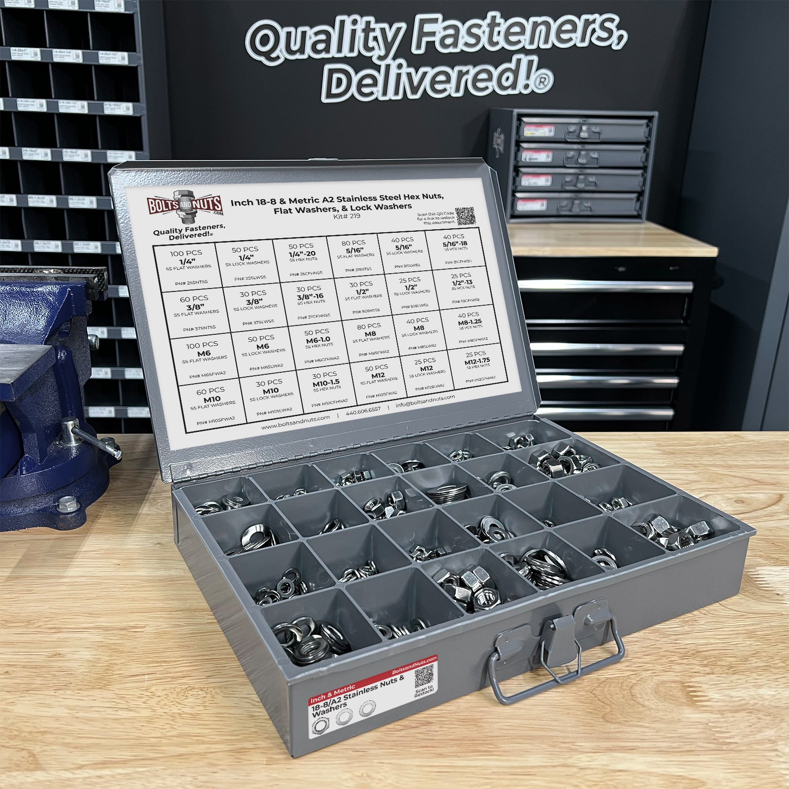 Inch & Metric Stainless Steel Hex Nut, Lock Washer and Flat Washer