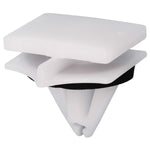 9mmx14mm White Nylon Molding Clip with Sealer, 15mmx20mm Top Head Size