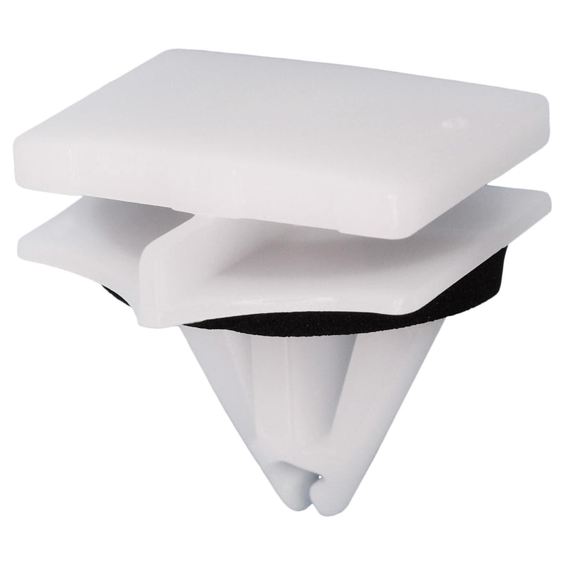 9mmx14mm White Nylon Molding Clip with Sealer, 15mmx20mm Top Head Size
