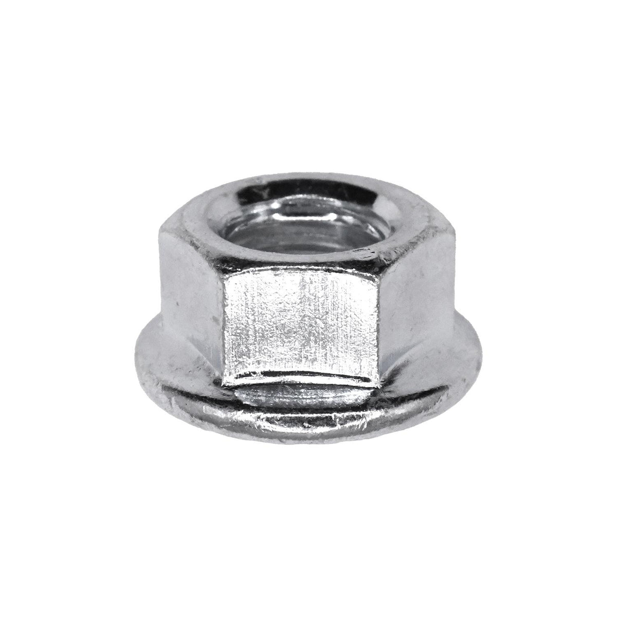 M10-1.50 Metric Spin Lock Nut with Serrations, Hex, Zinc