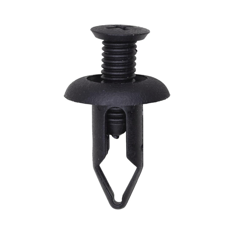 9mmx20mm Black Nylon Push-Type Retainer, Head Hole, 18mm Head