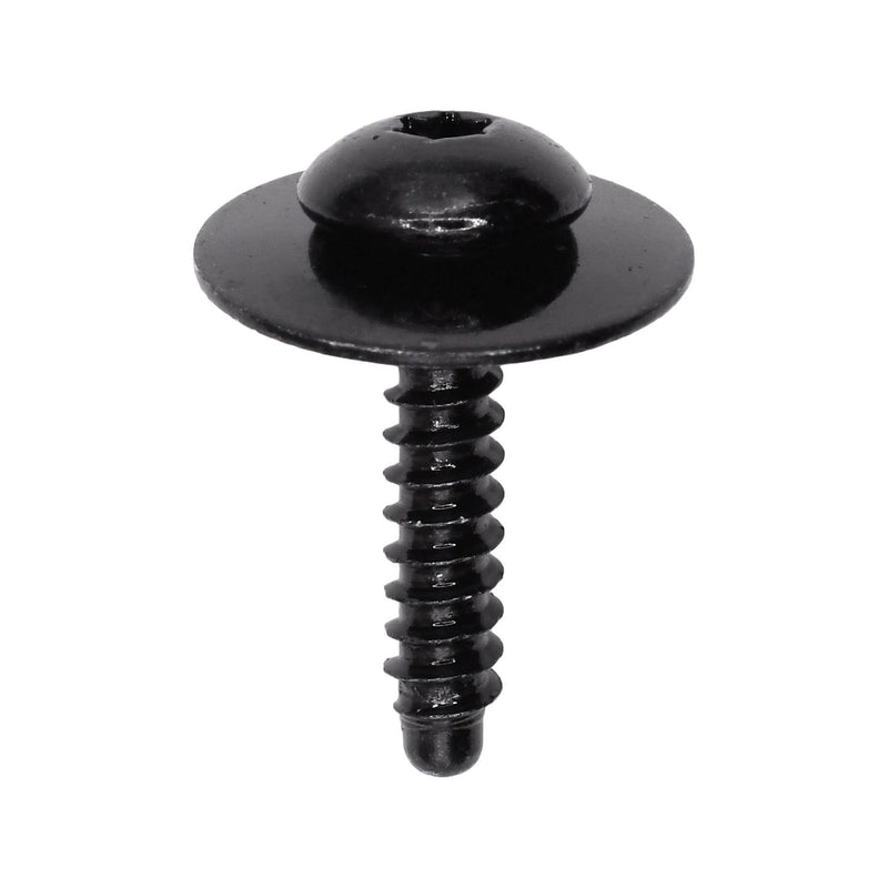 M4.2-1.41x20mm Torx Pan Head SEMS Torx, Tapping Screw with Dog Point, Washer, T15 Drive, 17mm Washer, Black