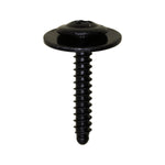 M4.2 - 1.41x25mm Phillips Truss Head SEMS Posi-Drive Tapping Screw, 17mm Washer, Black