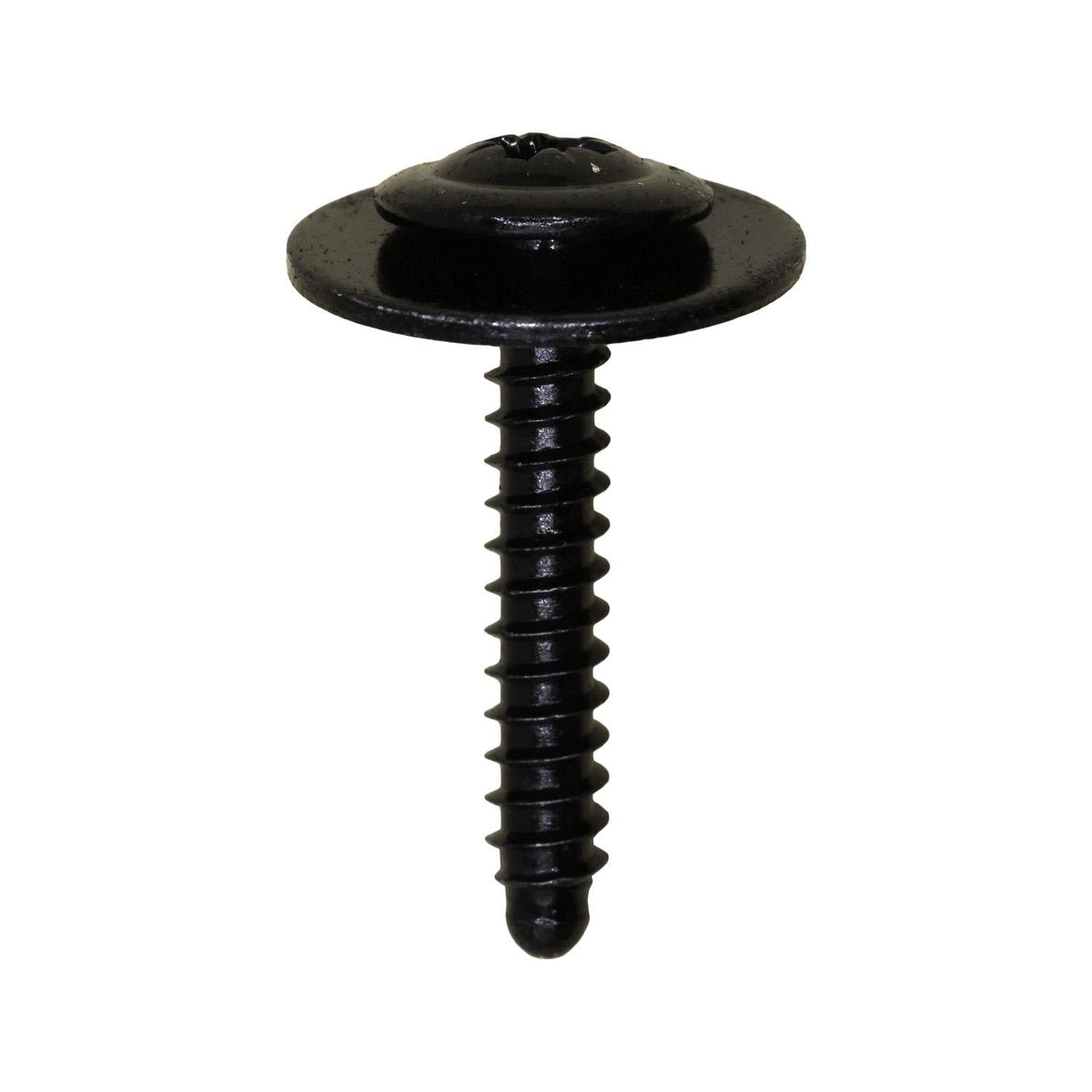 M4.2 - 1.41x25mm Phillips Truss Head SEMS Posi-Drive Tapping Screw, 17mm Washer, Black