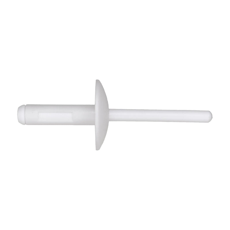 6mm Rivet, 6.0mm-10.75mm Grip, White