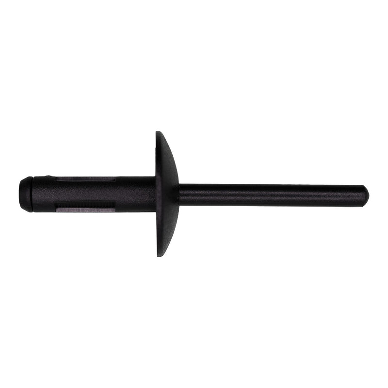 6mm Rivet, 2.5mm-10.75mm Grip, Black