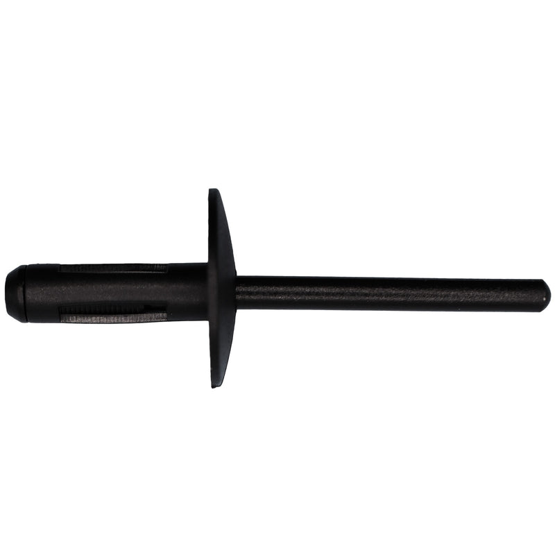 6mm Rivet, 1.5mm-10mm Grip, Black