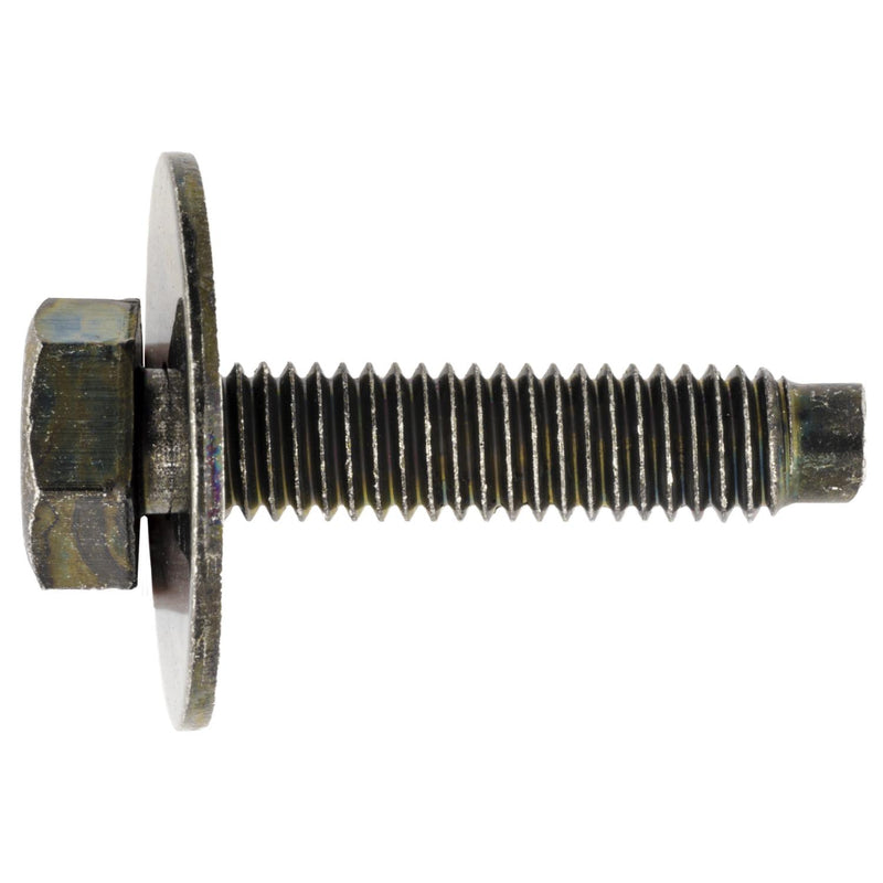 M5-0.80x23mm Phillips Hex Head SEMS Screw, Dog Point, 18mm Washer, Black Zinc