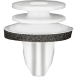 13mm White Nylon Door Upper Pillar Trim & Trunk Lining Retainer with Sealer, 17mm Head