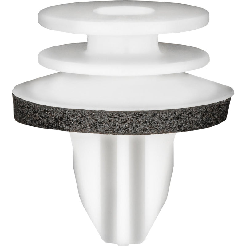 13mm White Nylon Door Upper Pillar Trim & Trunk Lining Retainer with Sealer, 17mm Head