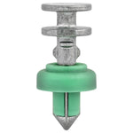 9mmx13mm Silver & Green Metal & Nylon & Interior Trim Retainer, 18mm Head