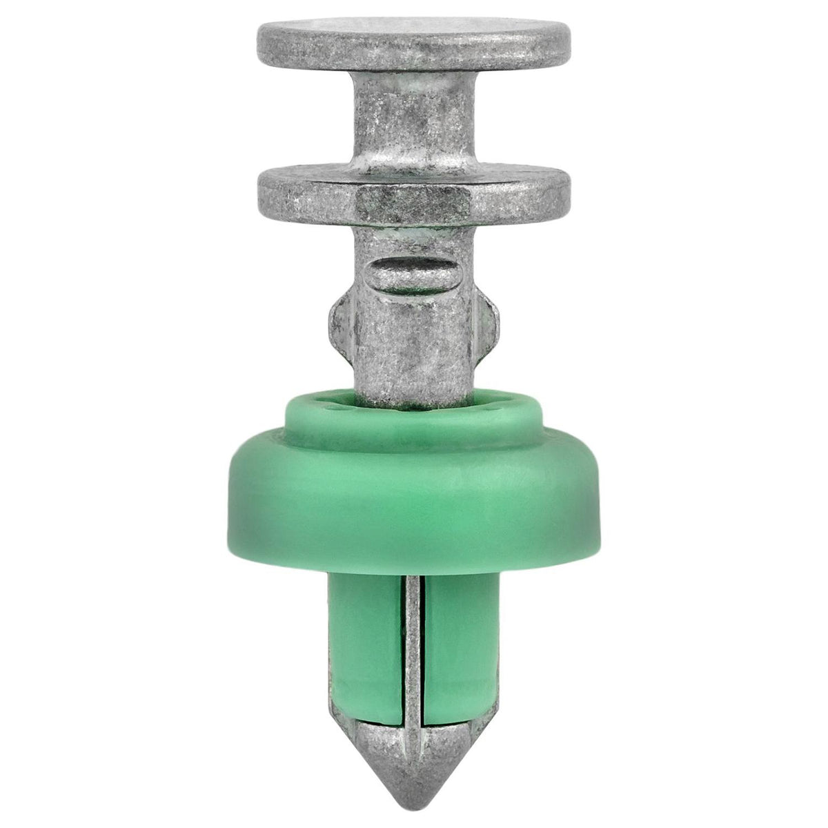 9mmx13mm Silver & Green Metal & Nylon & Interior Trim Retainer, 18mm Head