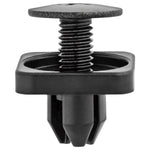 10mmx10mm Black Metal & Nylon Push-Type Front Fender Liner & Engine Cover Screw-Type Retainer, 15.5mm Head