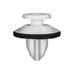 8.3mmx8.3mmx10mm White Nylon Molding Retainer Lower Door with Sealer, 15mm Head