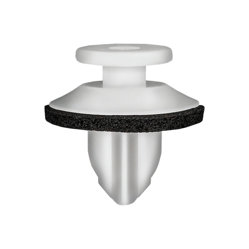 8.3mmx8.3mmx10mm White Nylon Molding Retainer Lower Door with Sealer, 15mm Head