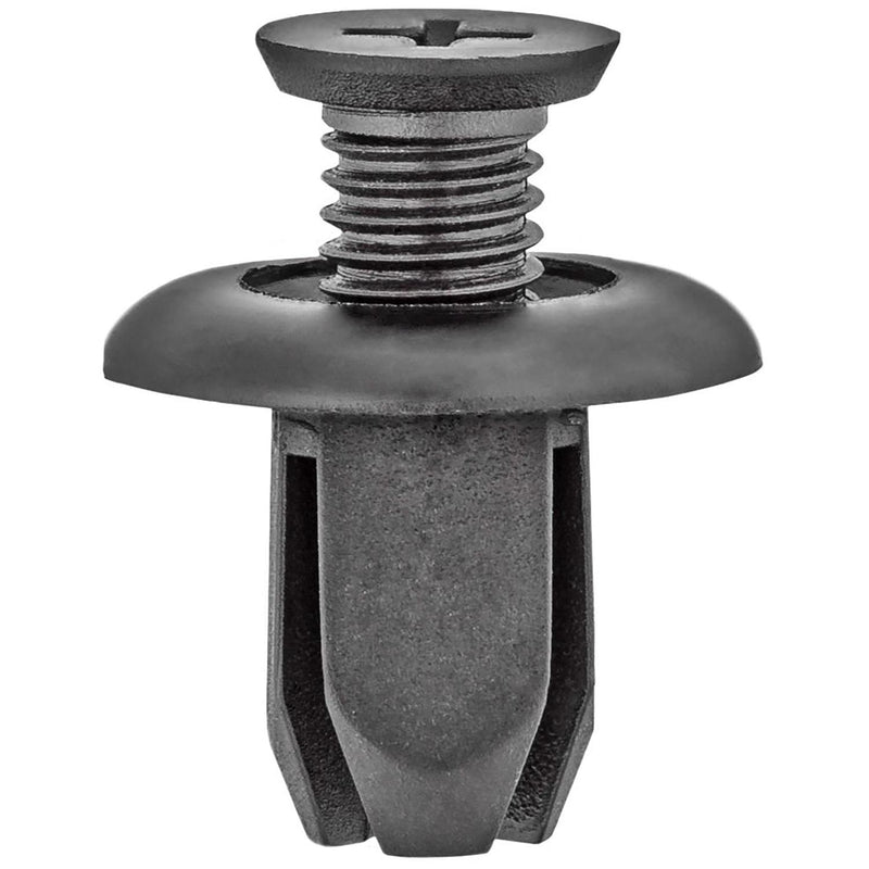 9mmx9mmx13mm Black Nylon Push-Type Rocker Molding Retainer, 18mm Head