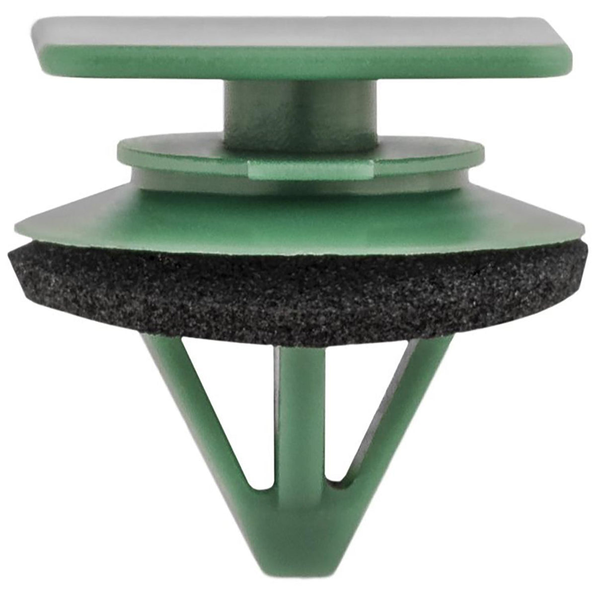11.7mmx12mm Green Nylon Molding Retainer with Sealer Clip, 18.5mm Head