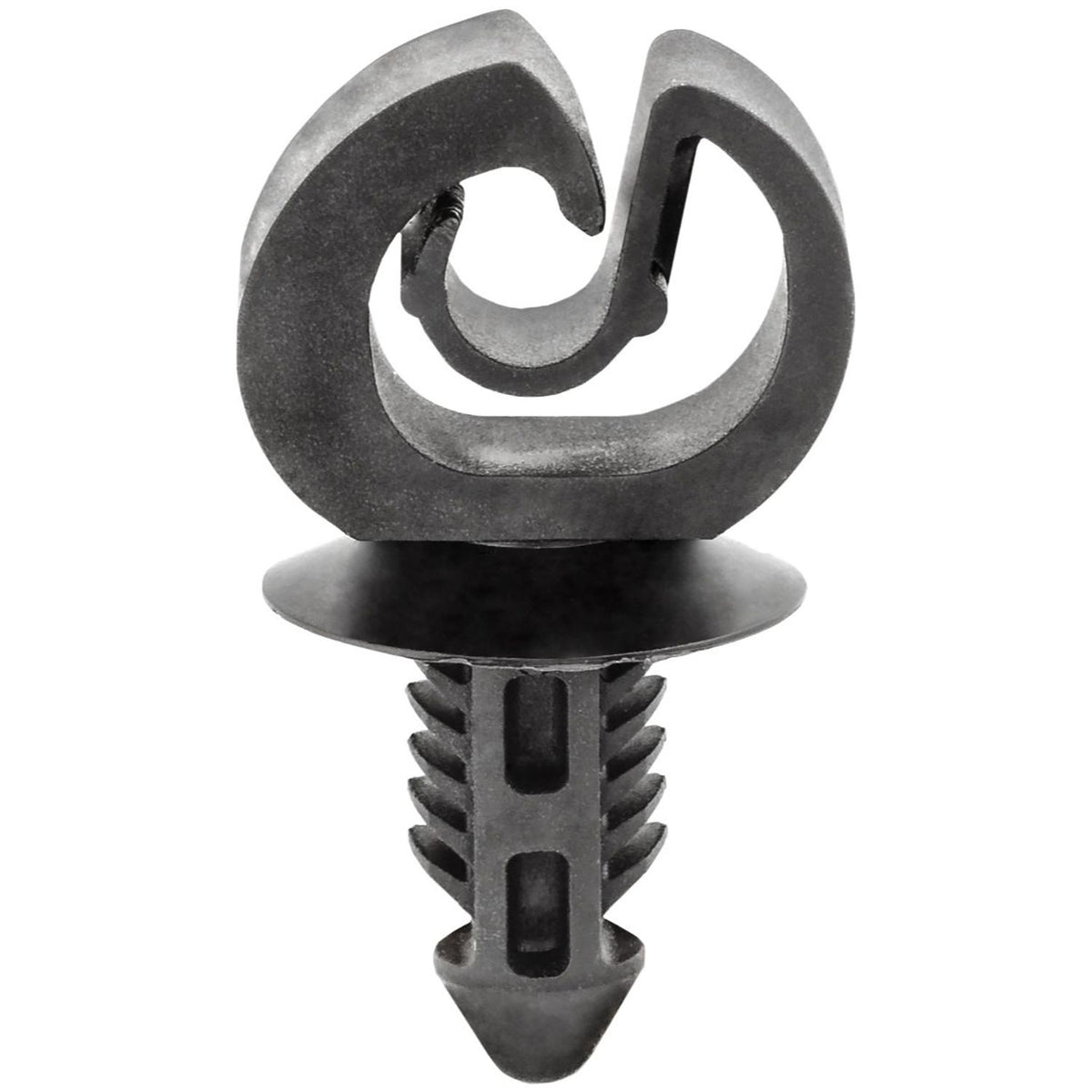 4.76mm - 6.35mmx16mm Black Nylon Retaining Clip, 17mm Head