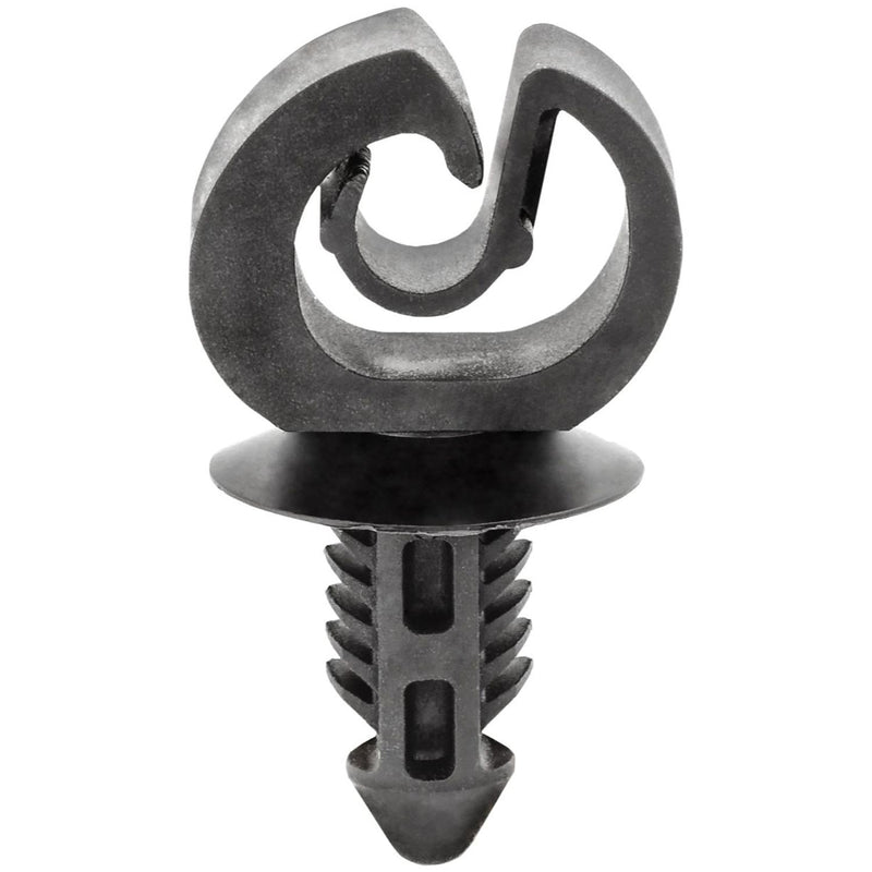 4.76mm - 6.35mmx16mm Black Nylon Retaining Clip, 17mm Head