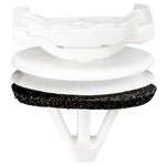 11mmx12mm White Nylon Molding Clip with Sealer Specialty Retainer, 18mm Head