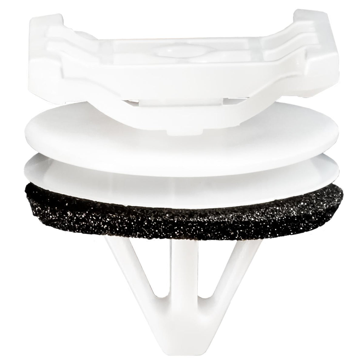 11mmx12mm White Nylon Molding Clip with Sealer Specialty Retainer, 18mm Head