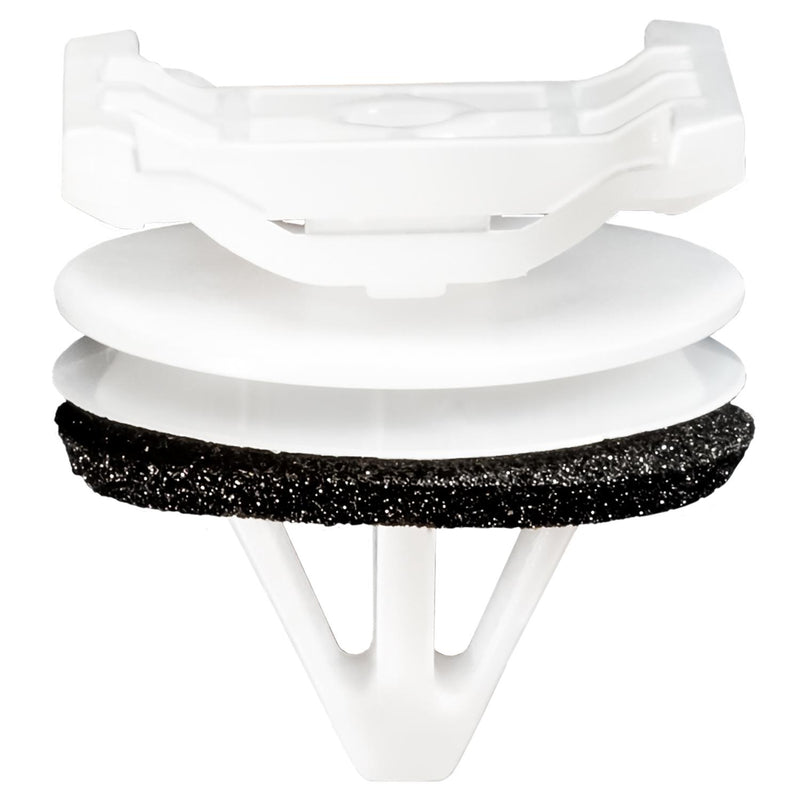 11mmx12mm White Nylon Molding Clip with Sealer Specialty Retainer, 18mm Head