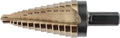 1/4" Step Drill Bit with Flats, Gold Oxide, 8 Hole Sizes