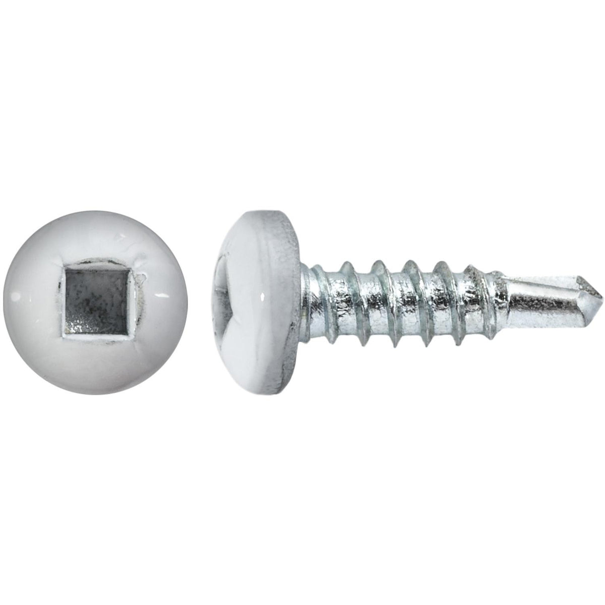 #6x1/2" Square Pan Head Self-Drilling Tek Painted RV Screws, Teks, Zinc