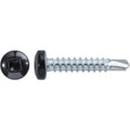 #6x3/4" Square Pan Head Self-Drilling Tek Painted RV Screws, Teks, Zinc, Black Head