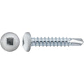 #6x3/4" Square Pan Head Self-Drilling Tek Painted RV Screws, Teks, Zinc, White Head