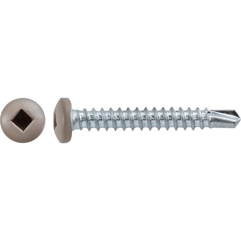 #6x1" Square Pan Head Self-Drilling Tek Tan Painted RV Screws, Teks, Zinc