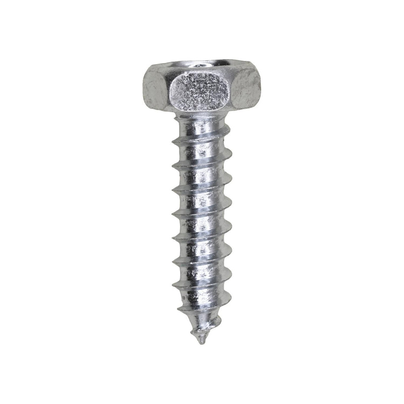 #14x1" Indented Hex Head Tapping Screw, Type A/AB, Zinc Chromate