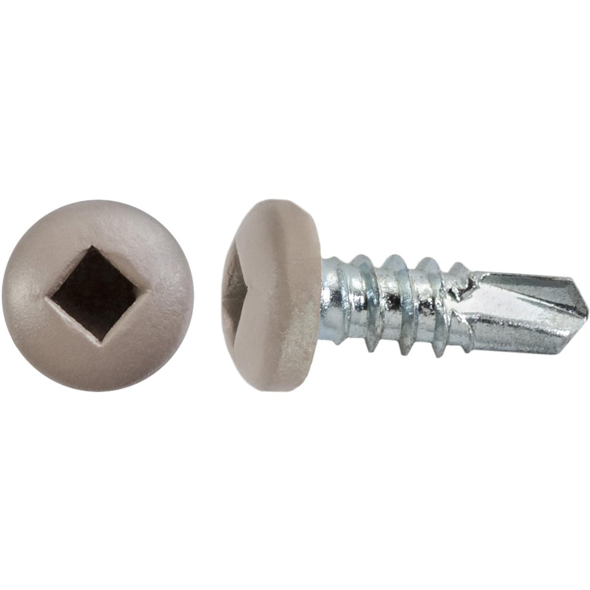 #8x1/2" Square Pan Head Self-Drilling Tek Tan Painted RV Screws, Teks, Zinc