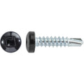 #8x3/4" Square Pan Head Self-Drilling Tek Painted RV Screws, Teks, Zinc, Black Head