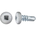 #10x1/2" Square Pan Head Self-Drilling Tek Painted RV Screws, Teks, Zinc, White Head