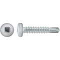 #10x1" Square Pan Head Self-Drilling Tek Painted RV Screws, Teks, Zinc, White Head