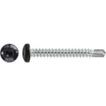 #10x1-1/2" Square Pan Head Self-Drilling Tek Painted RV Screws, Teks, Zinc, Black Head