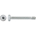 #10x1-1/2" Square Pan Head Self-Drilling Tek Painted RV Screws, Teks, Zinc, White Head