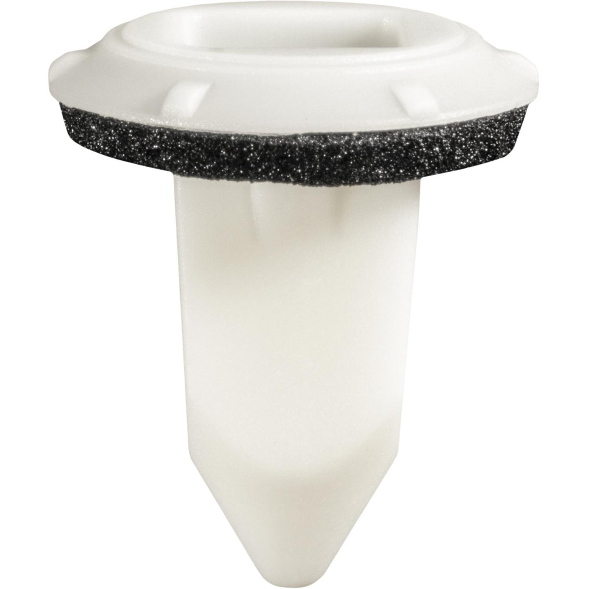 M4.2 White Nylon Bumper Grommet Nut with Sealer, 8mm Square Hole, 15mm Head