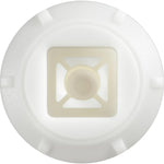 M4.2 White Nylon Bumper Grommet Nut with Sealer, 8mm Square Hole, 15mm Head