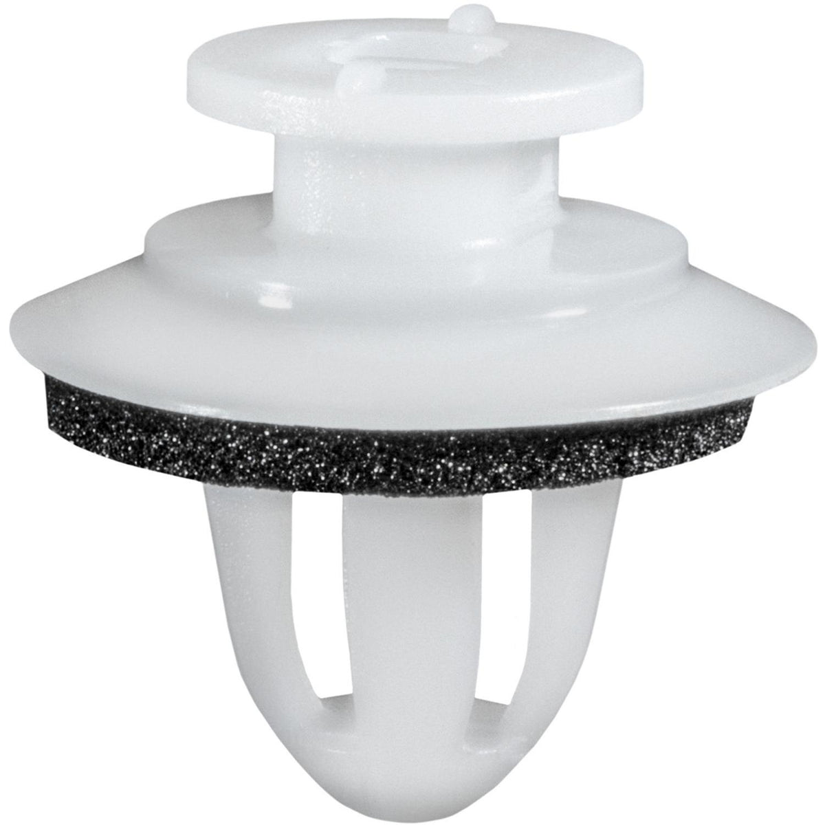 10mmx12mm White Nylon Retainer with Sealer Liftgate Trim, 18mm Head