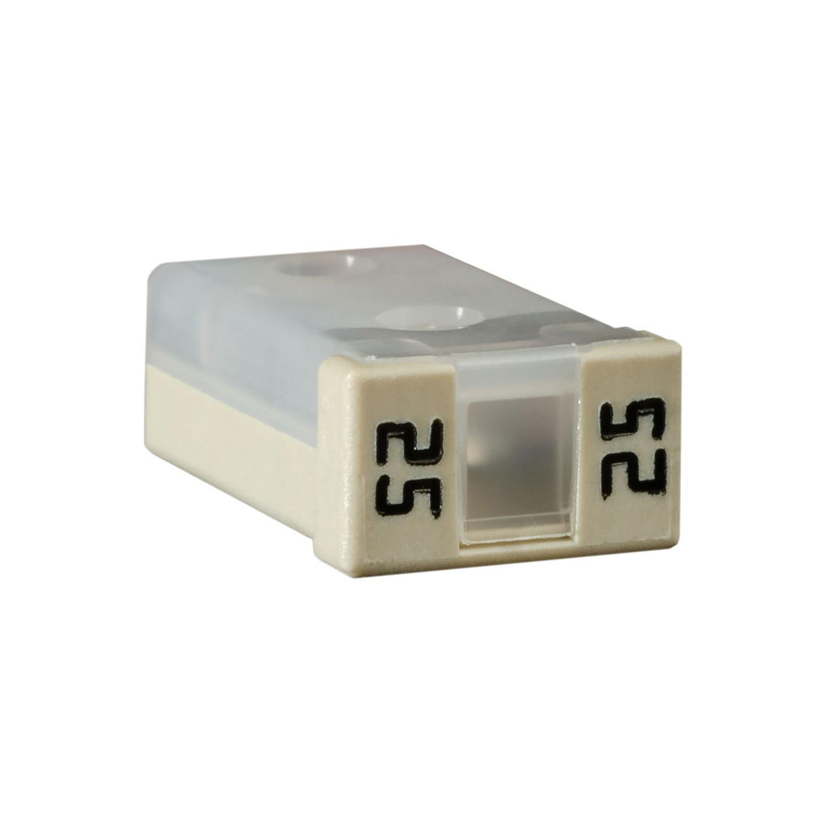 White Mcase Unslotted 25 Amp Fuse