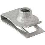 M6-1.0 Zinc Organic Metric Extruded U-Nut with Locking Thread, Panel 0.5mm-2.3mm