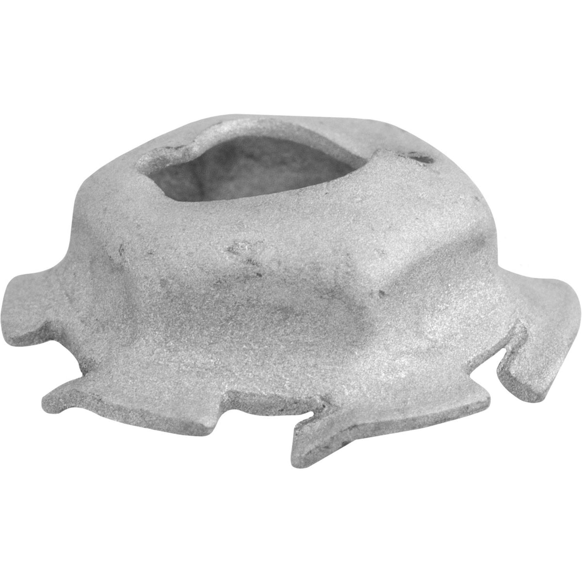 5mm Stud Emblem Nut with Locking Teeth, 10mm Wrench, Zinc
