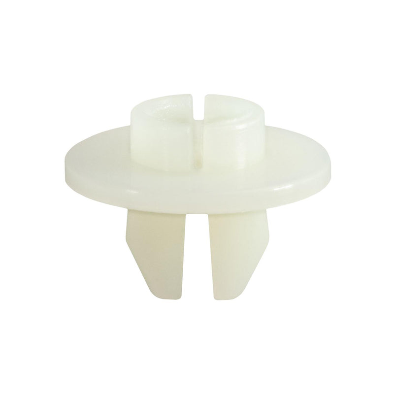 M4.2 White Nylon Screw Grommet, 9mm Square Hole, 18mm Head
