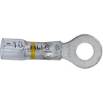 #12-10 Clear with Yellow Stripe Ring Terminal Crystal Seal 12-10 Awg Stud, 10 & 12 Gauge, 1/4"