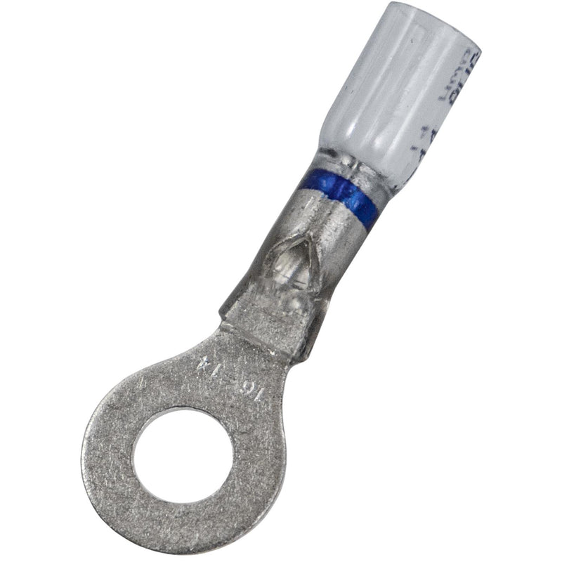 #16-14 Clear with Blue Stripe Crystal Seal Ring Terminals 16-14 Awg Stud, 16 to14 Gauge, 1/4"