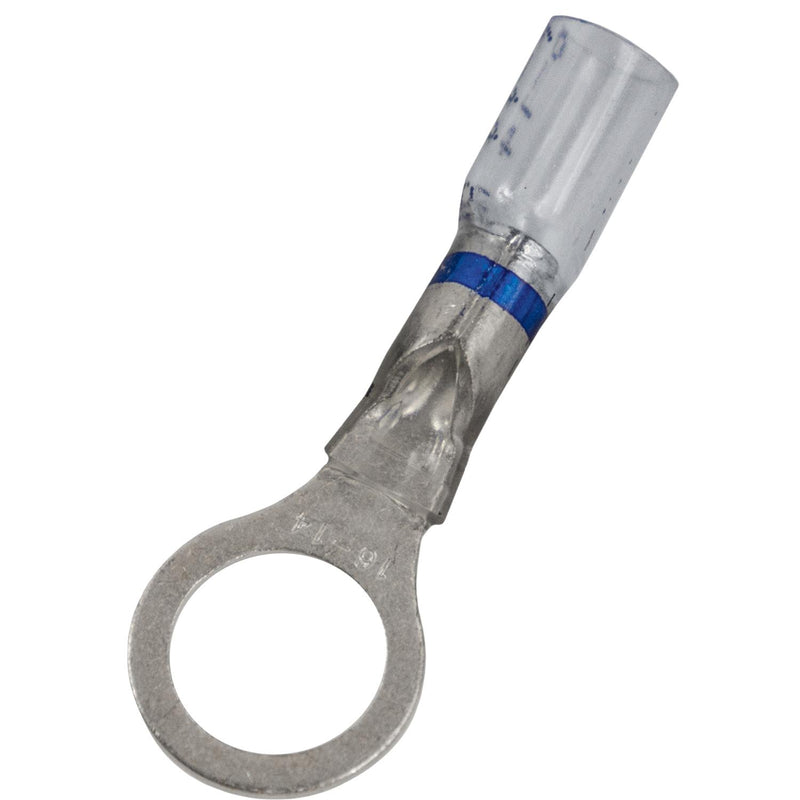 #16-14 Clear with Blue Stripe Crystal Seal Ring Terminals 16-14 Awg Stud, 16 to14 Gauge, 3/8"