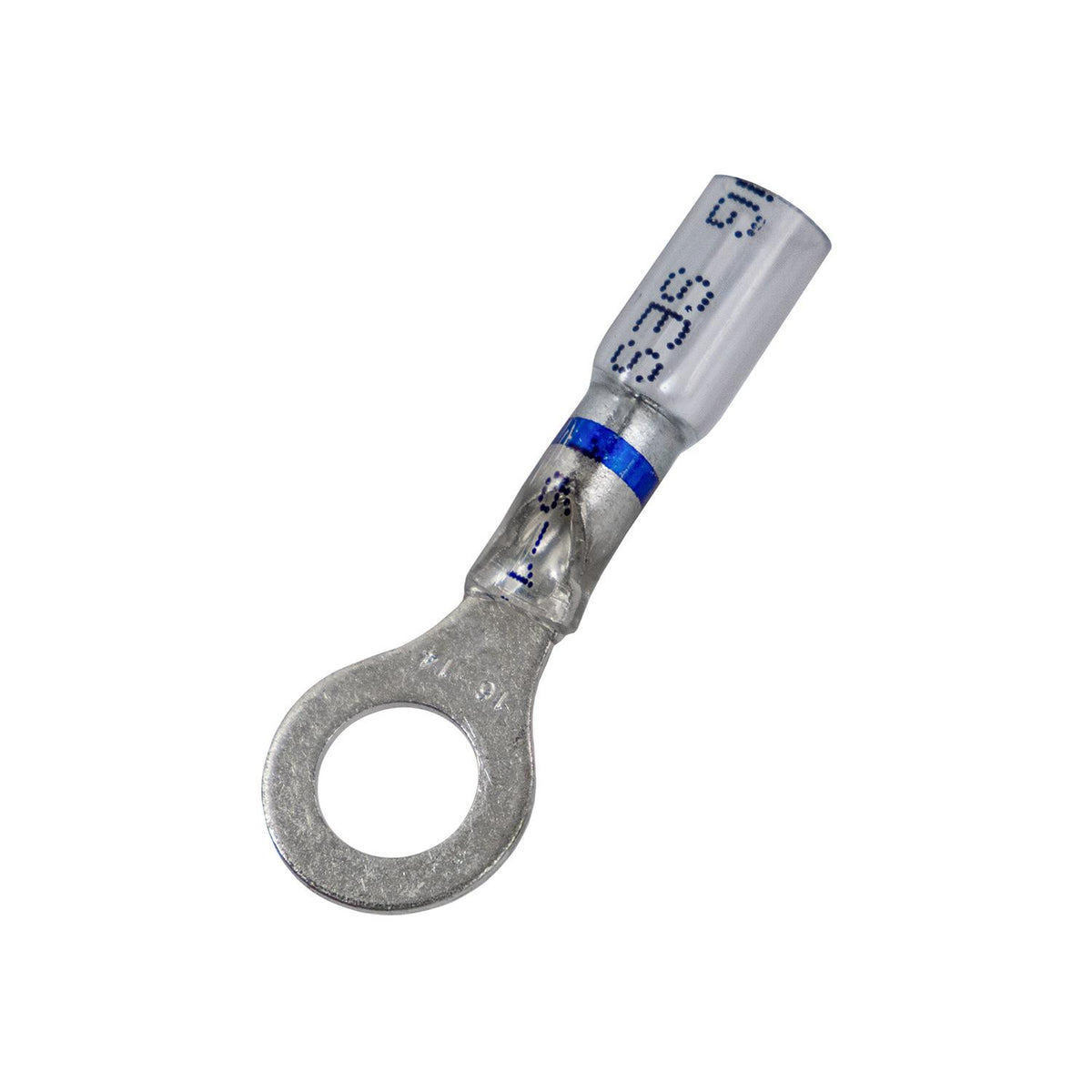 #16-14 Clear with Blue Stripe Crystal Seal Ring Terminals 16-14 Awg Stud, 16 to14 Gauge, 5/16"