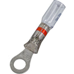 #22-18 Clear with Red Stripe Crystal Seal Ring Terminals 22-18 Awg Stud, 22 to 18 Gauge, #10